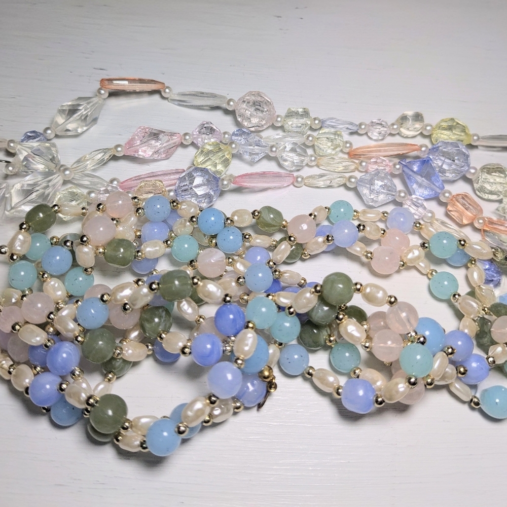 2 Beautiful Vintage Pastel Necklaces